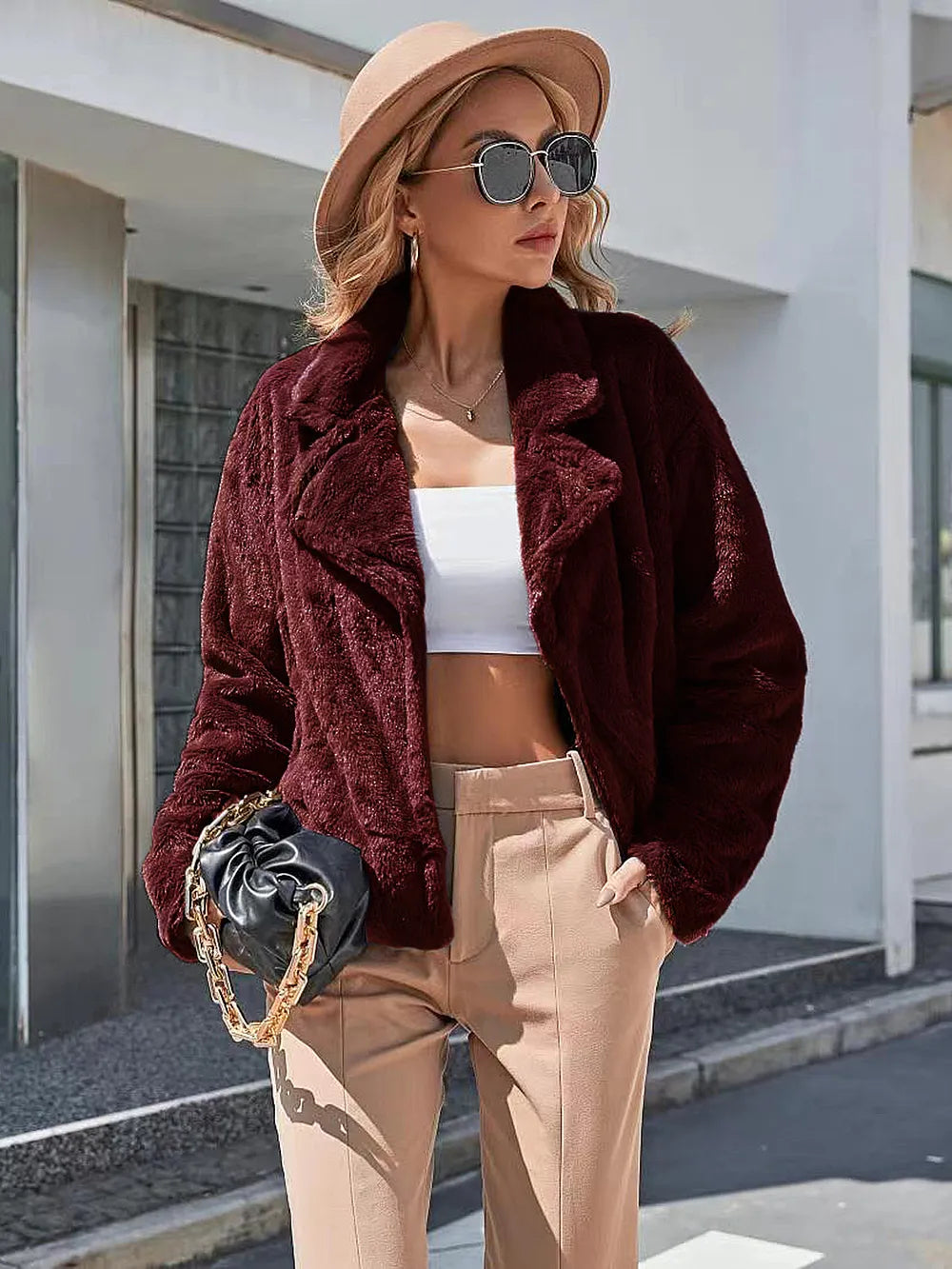 Ivy Lane Plush Open Front Dropped Shoulder Jacket, view 3