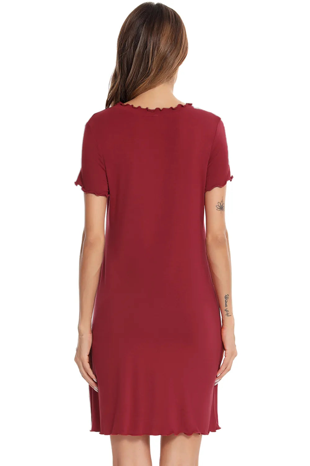 Round Neck Short Sleeve Lounge Dress - Lilixa.store