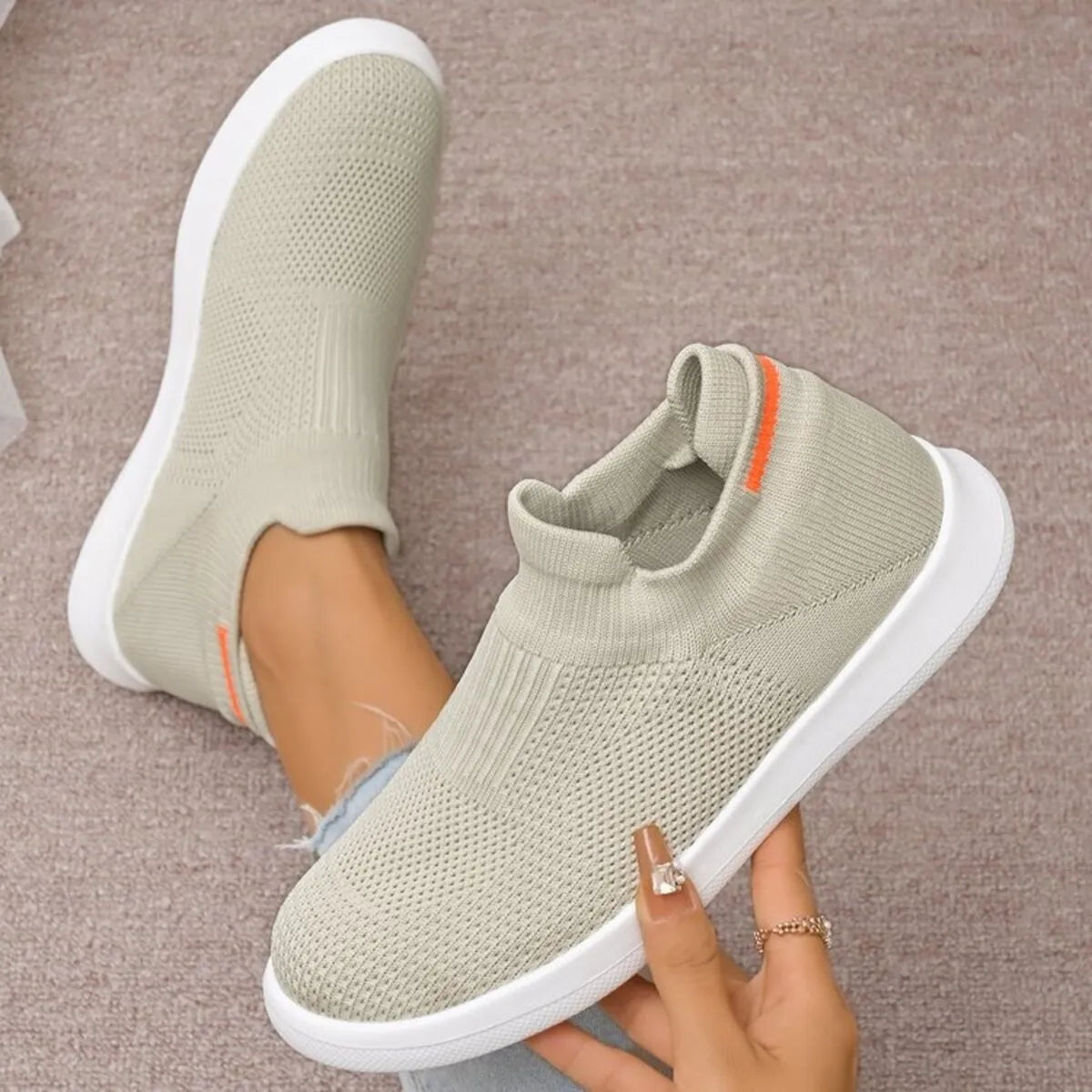 Breathable Knit Slip-Ons, view 6