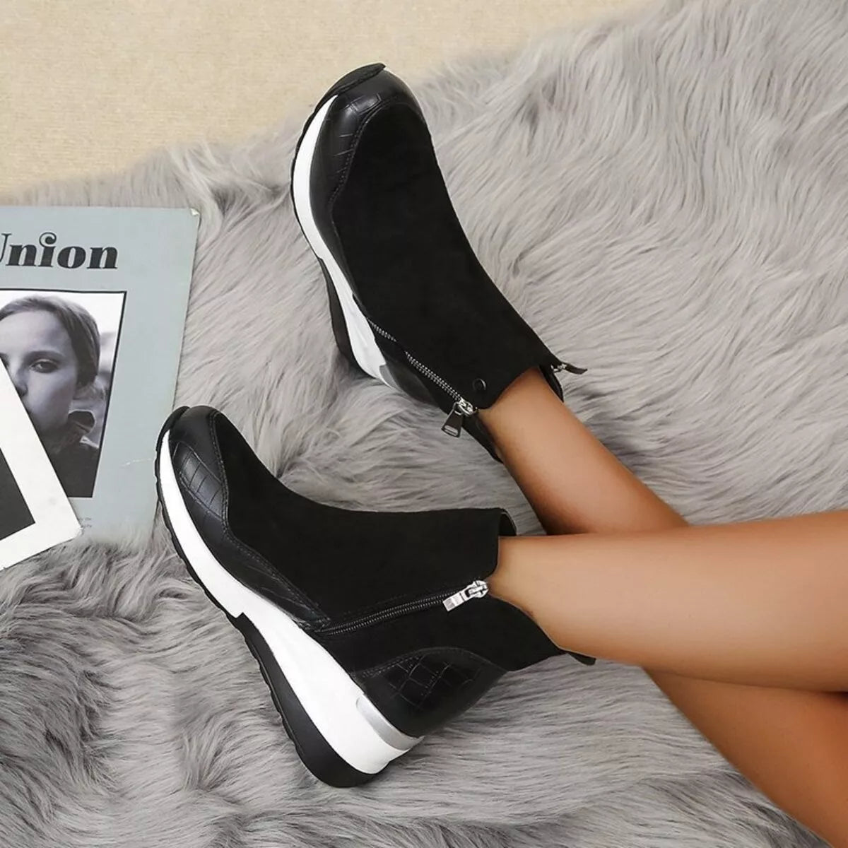 Side Zipper Ankle Boots - Lilixa.store
