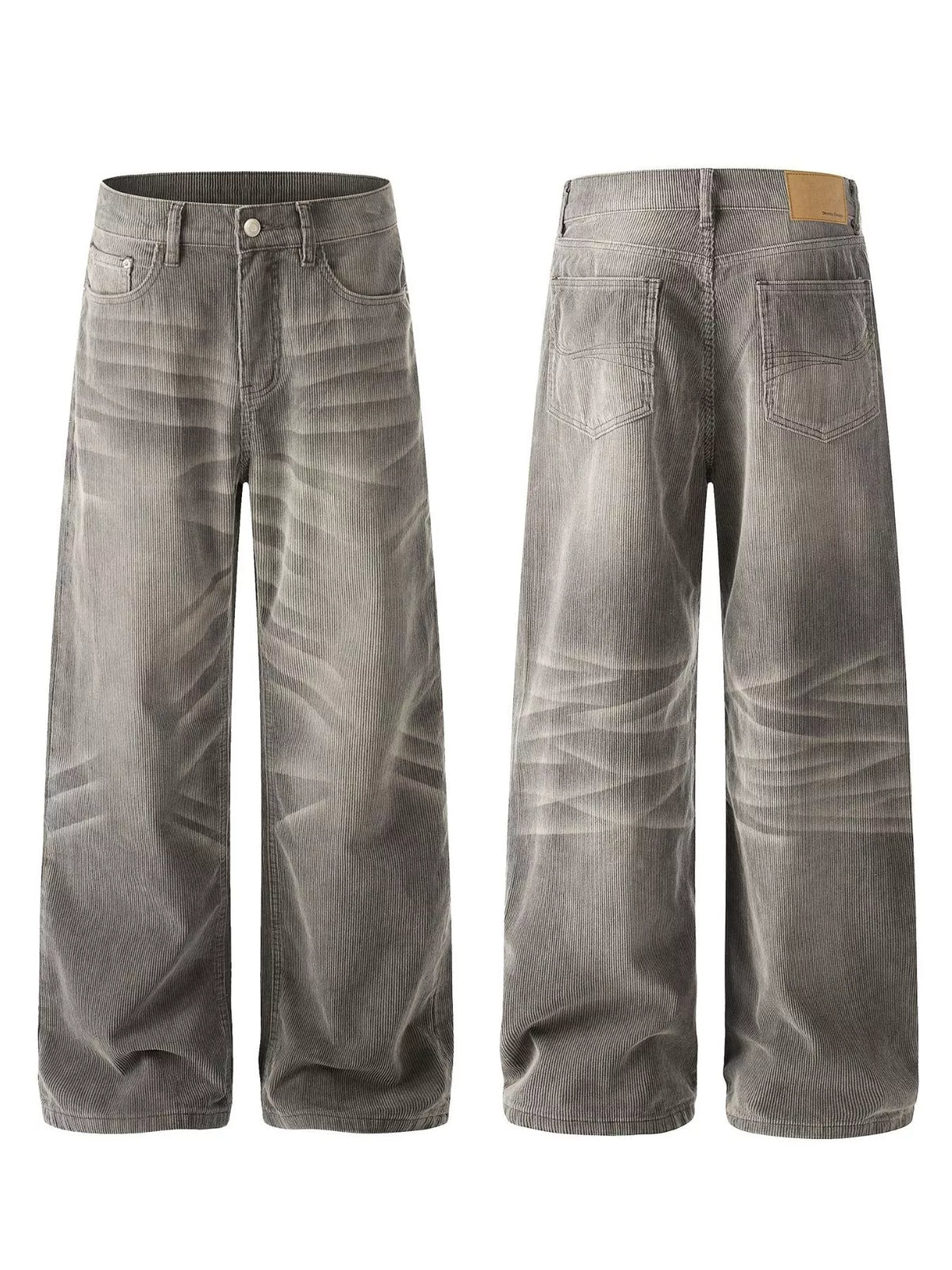 Men's Wide Leg Washed Jeans