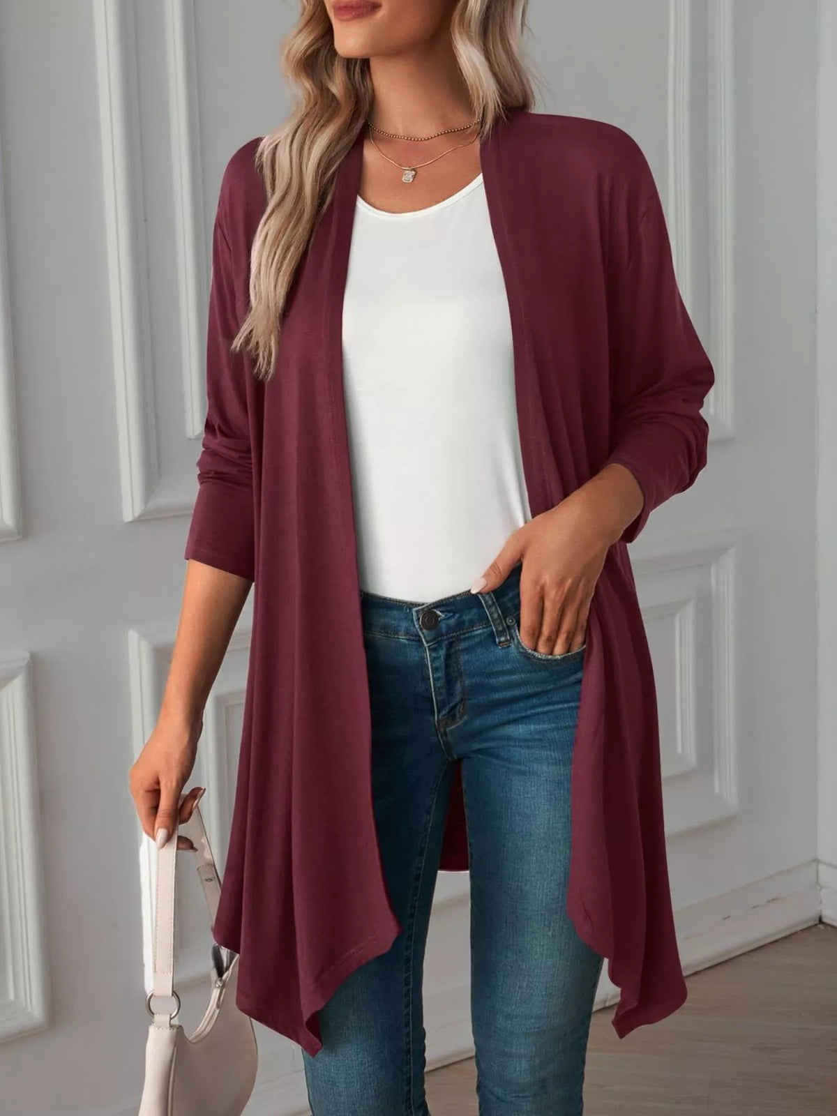 Lightweight Open Front Cardigan - Lilixa.store