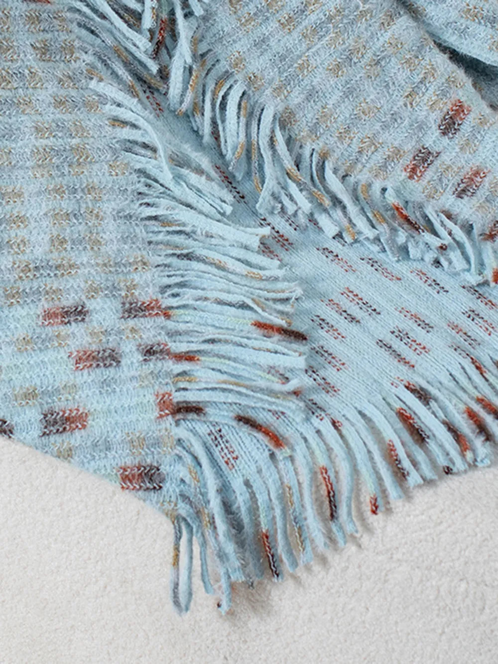 Fringe Open Front Half Sleeve Poncho, view 10