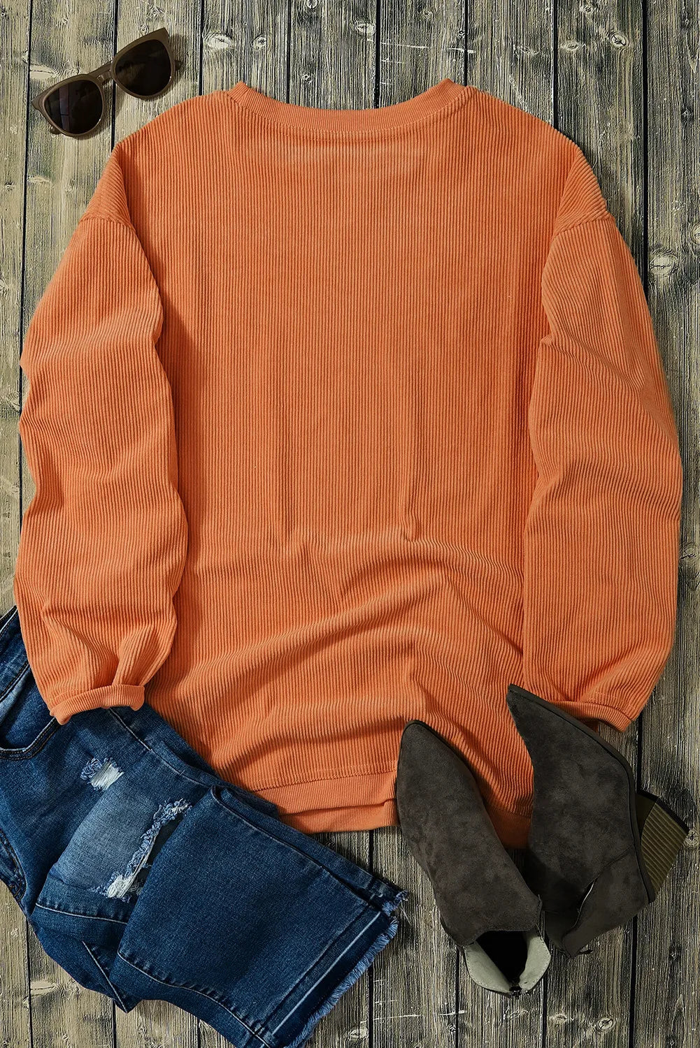 Letter Graphic Round Neck Long Sleeve Sweatshirt - Lilixa.store