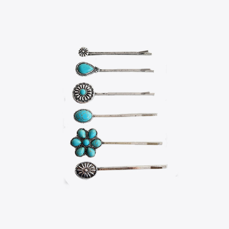 Turquoise Alloy Hairpin - Lilixa.store