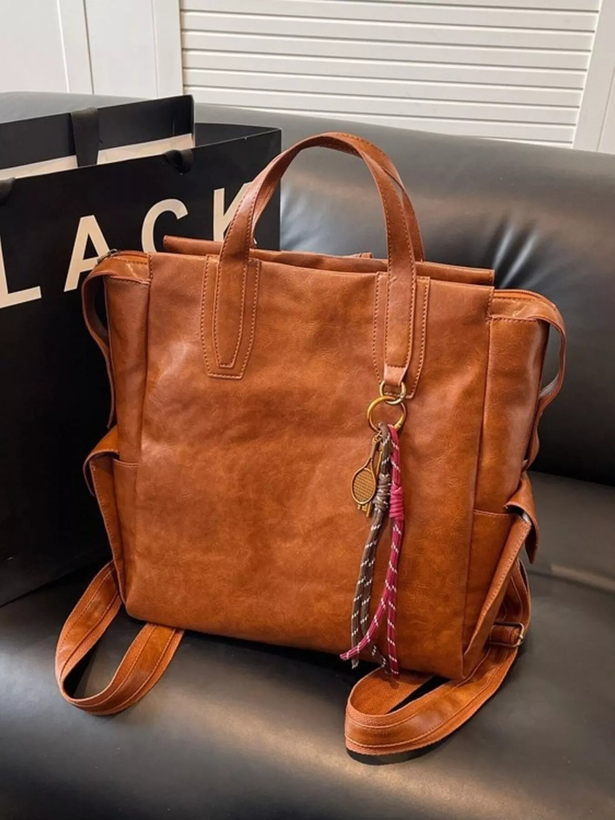 Vintage Leather Convertible Backpack Bag - Lilixa.store
