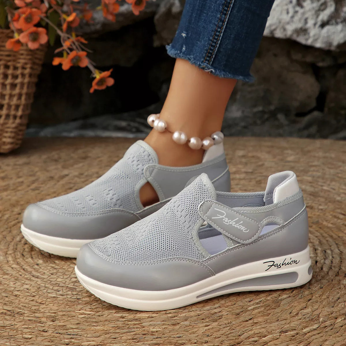 Breathable Mesh Wedge Sneakers - Lilixa.store