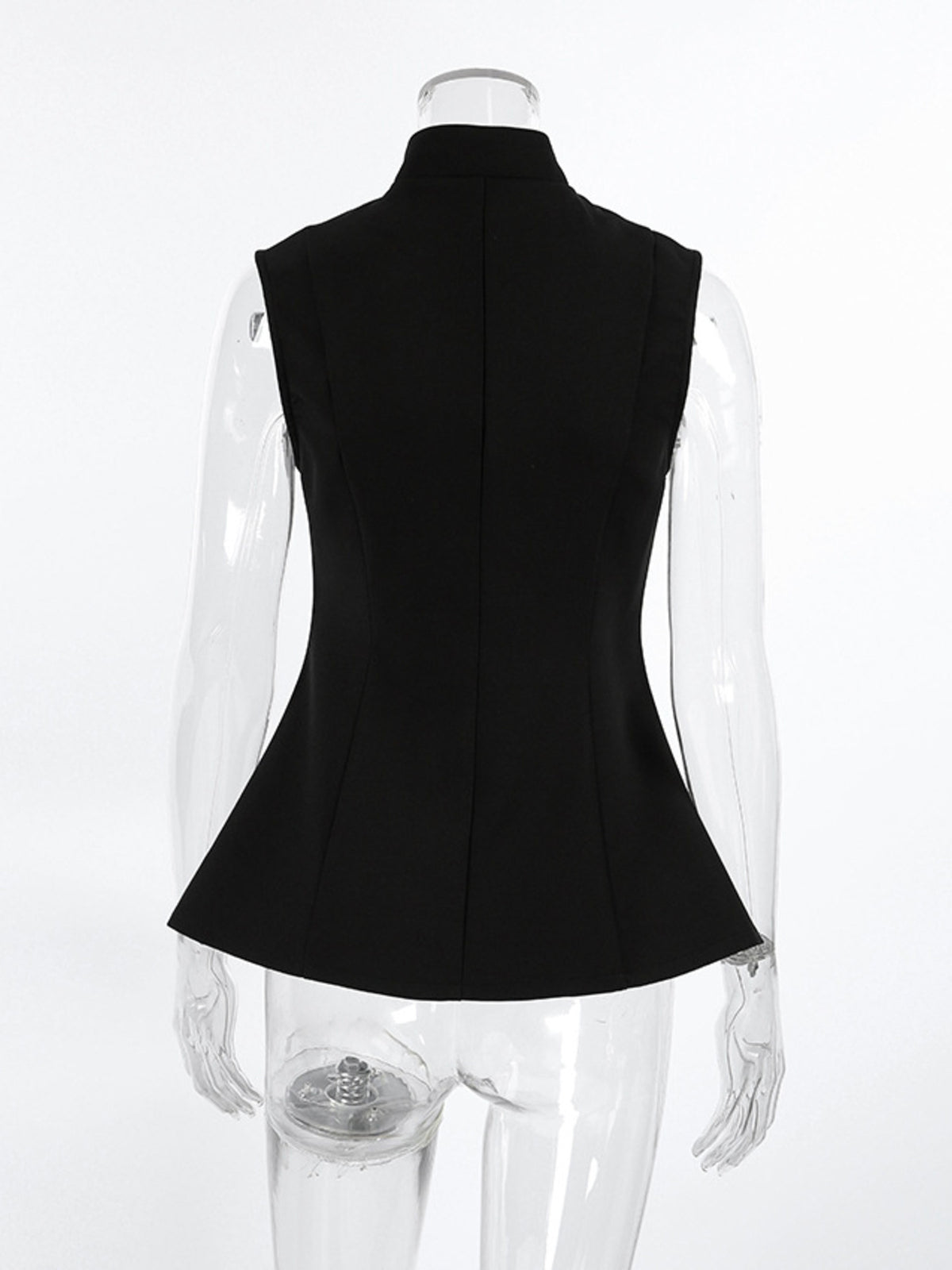 Stand Collar Button-Down Vest Coat - Lilixa.store