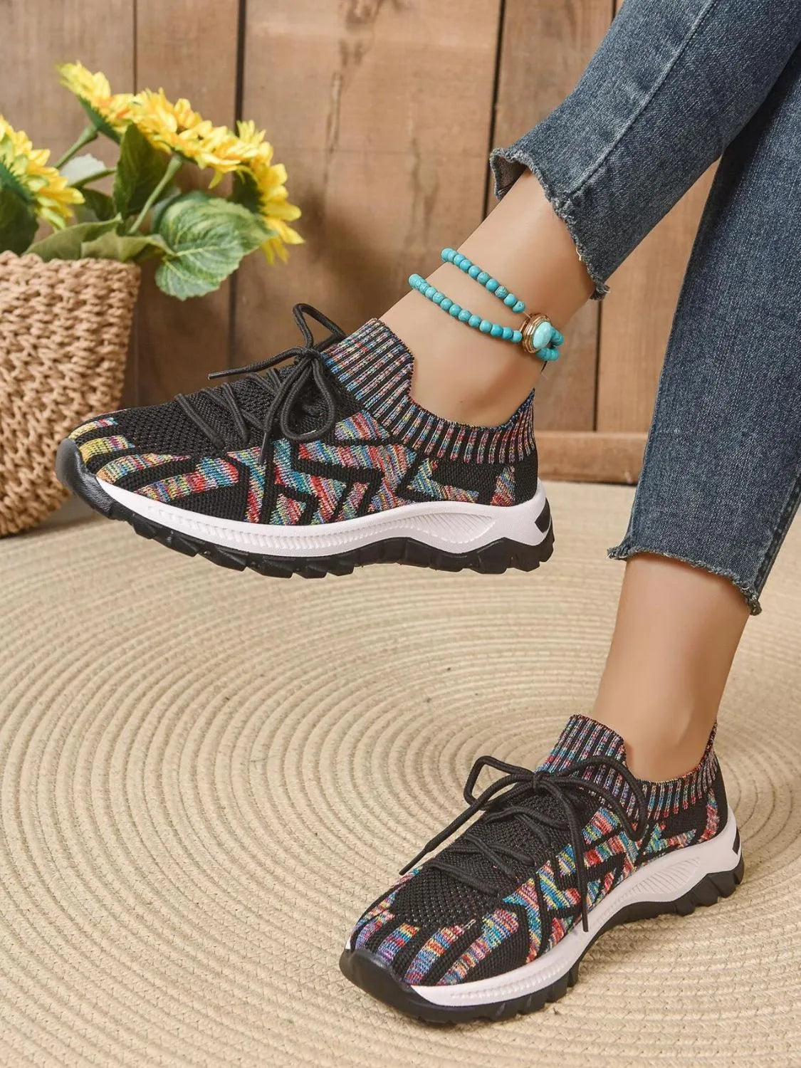 Mesh Knit Lace Up Athletic - Lilixa.store
