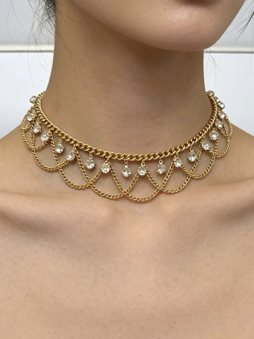 18K Gold-Plated Zircon Chain Necklace - Lilixa.store