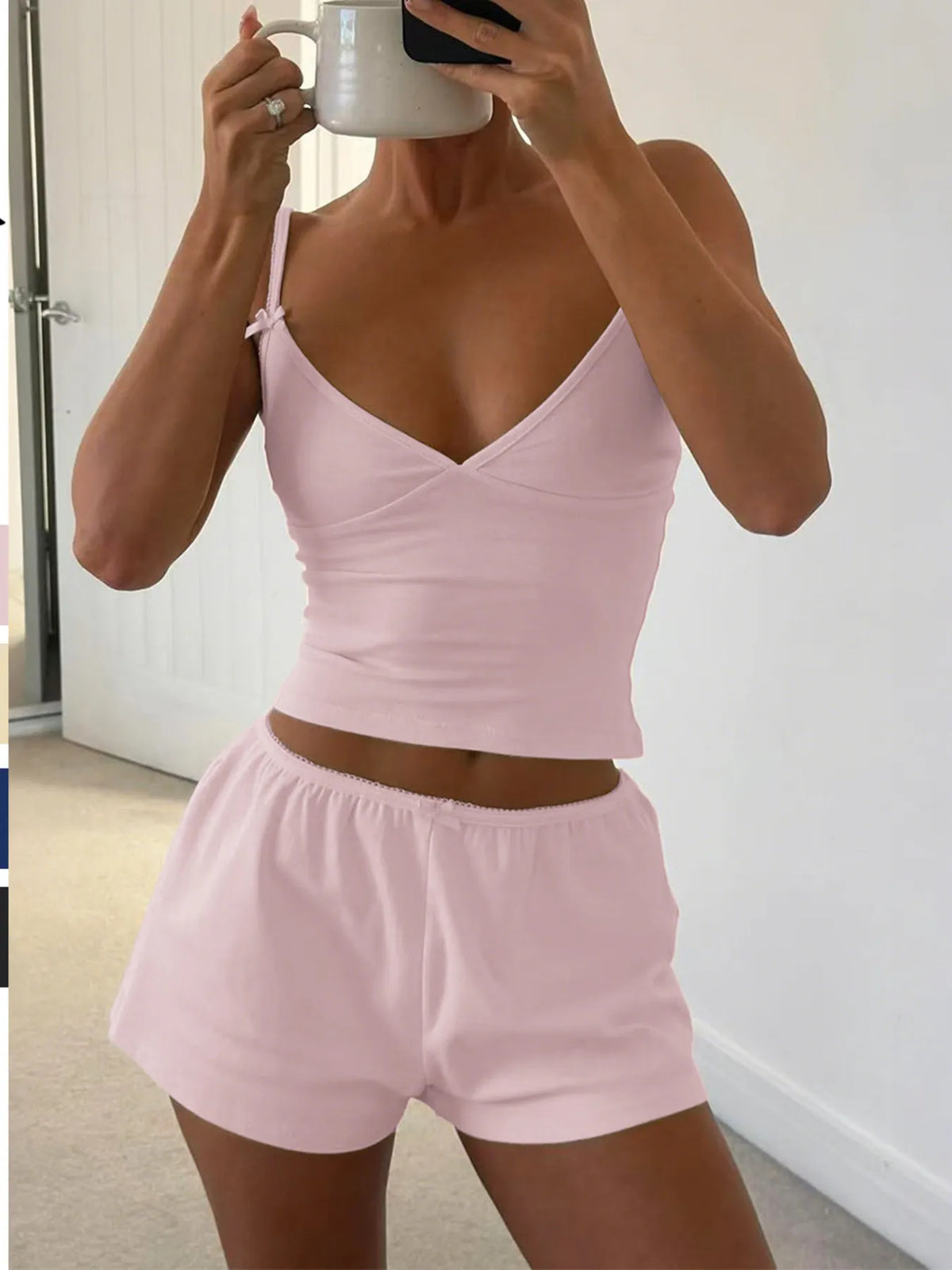 V-Neck Cami and Shorts Set - Lilixa.store