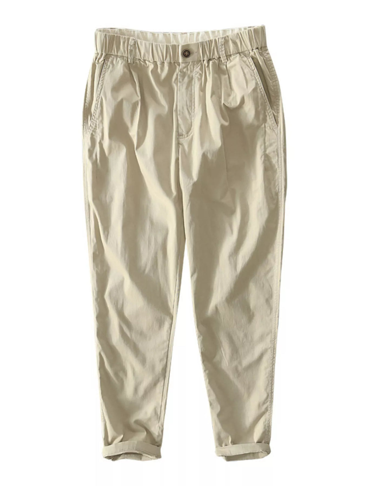 Men's Plus Size Casual Elastic Waist Pants in Khaki