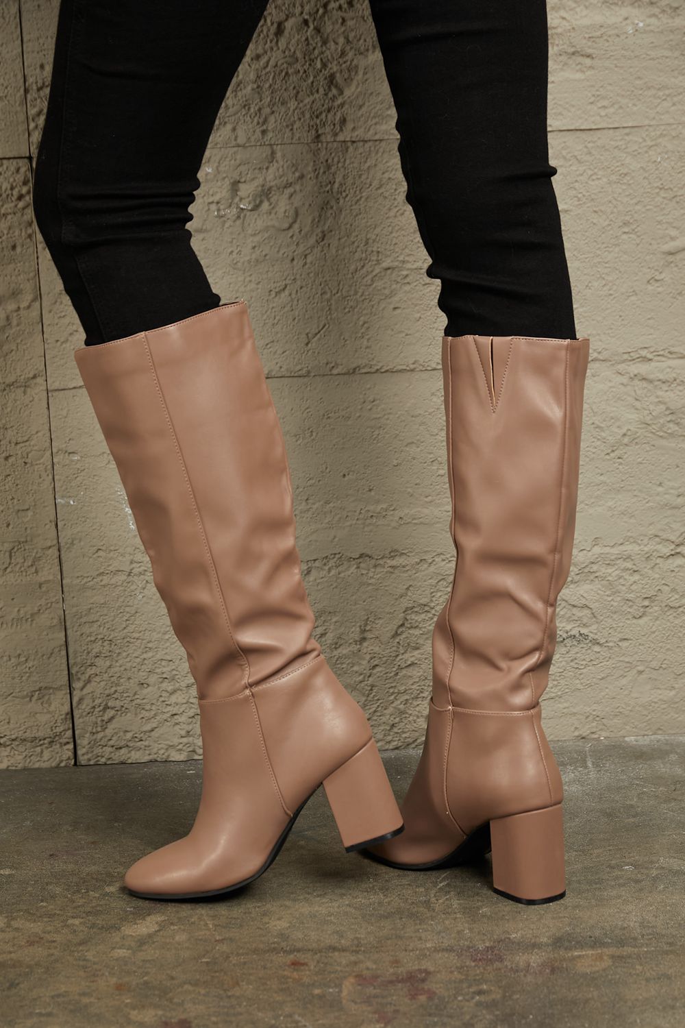 East Lion Corp Block Heel Knee High Boots - Lilixa.store