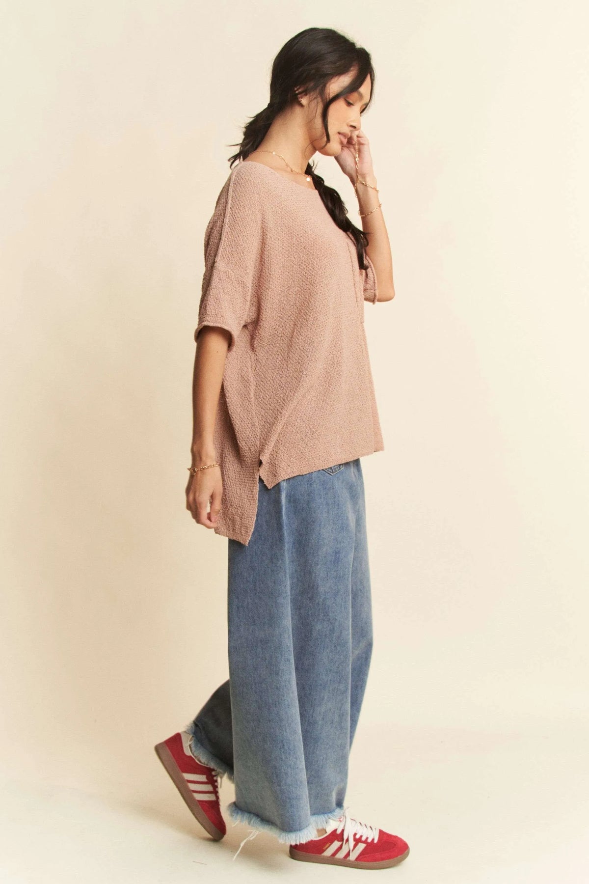 Davi & Dani Patch Pocket Wide Leg Culotte Jeans - Lilixa.store