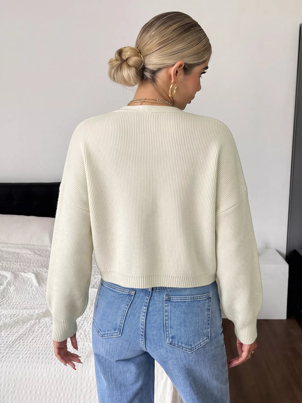 Four-Leaf Clover Open Front Cardigan - Lilixa.store