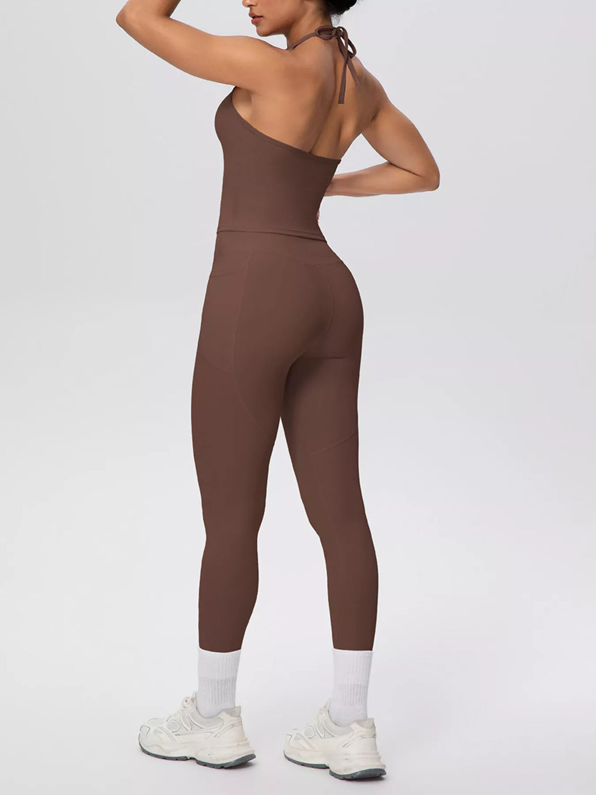 Halter Neck Cami and High-Waisted Leggings Active Set - Lilixa.store