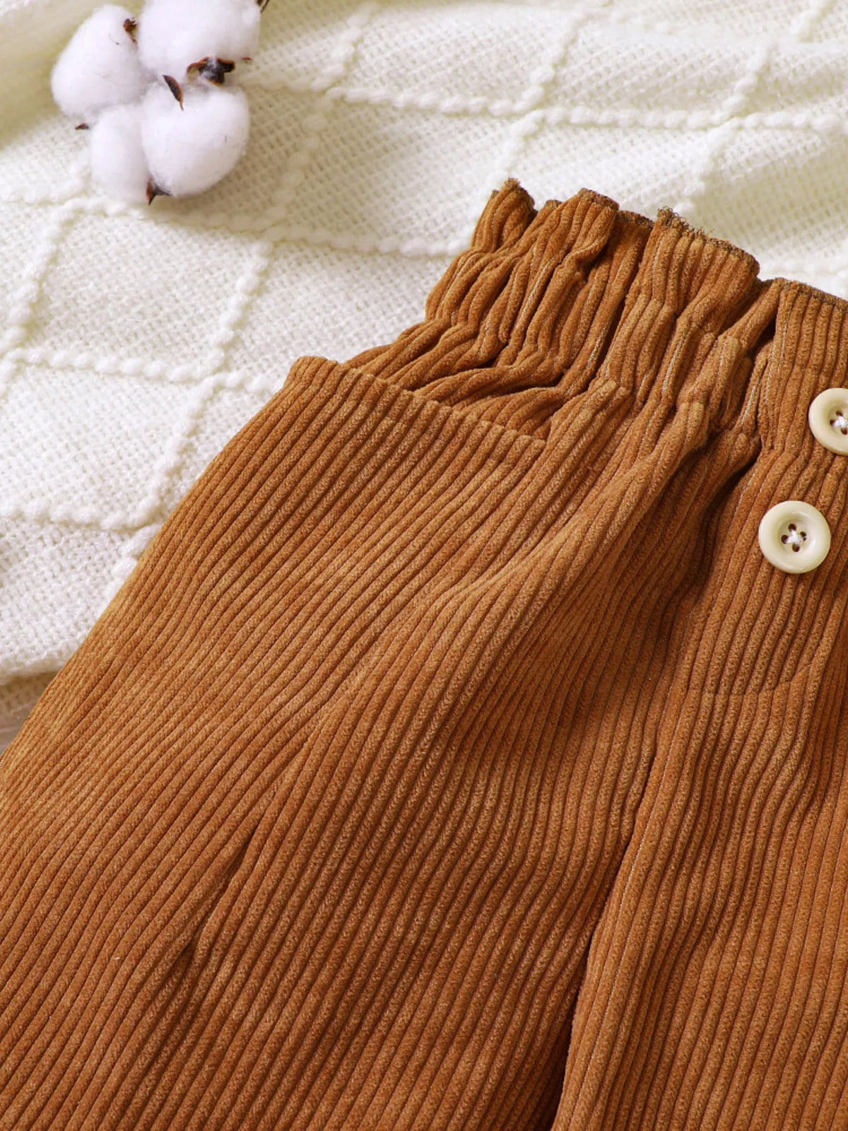 Children's Ruffled Hem Corduroy Pants - Lilixa.store