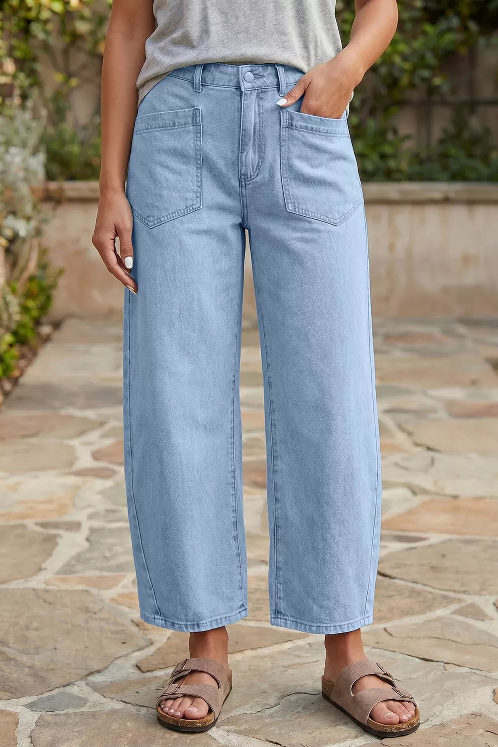 Wide Leg Cropped Jeans - Lilixa.store