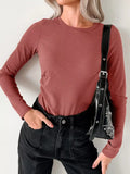 Ribbed Long Sleeve Fitted Bodysuit - Lilixa.store