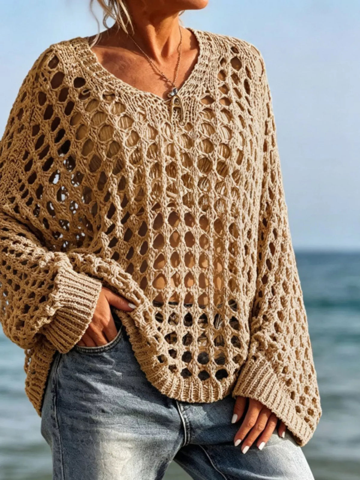 Lightweight Openwork Crochet Knit Cover Up - Lilixa.store