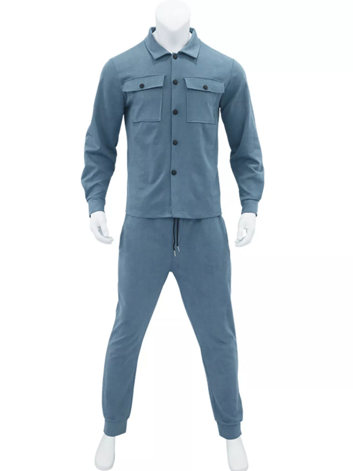 Men's Full Size Long-Sleeve Shirt and Joggers Set Plus Size - Lilixa.store