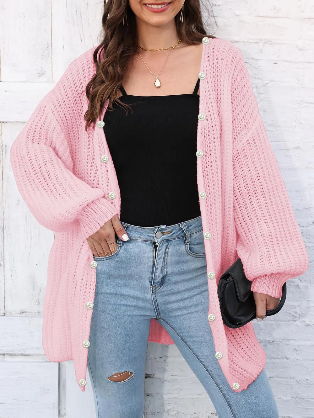 Open Front Long Sleeve Cardigan - Lilixa.store