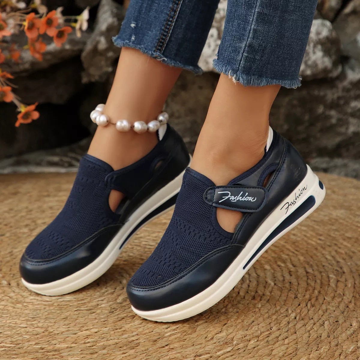 Breathable Mesh Wedge Sneakers - Lilixa.store