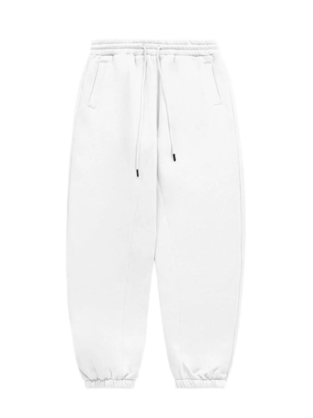 Men's Drawstring Loose Fit Joggers in White