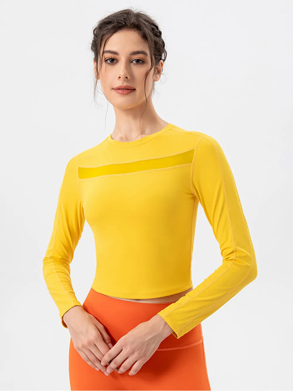 Round Neck Long Sleeve Active T-Shirt - Lilixa.store