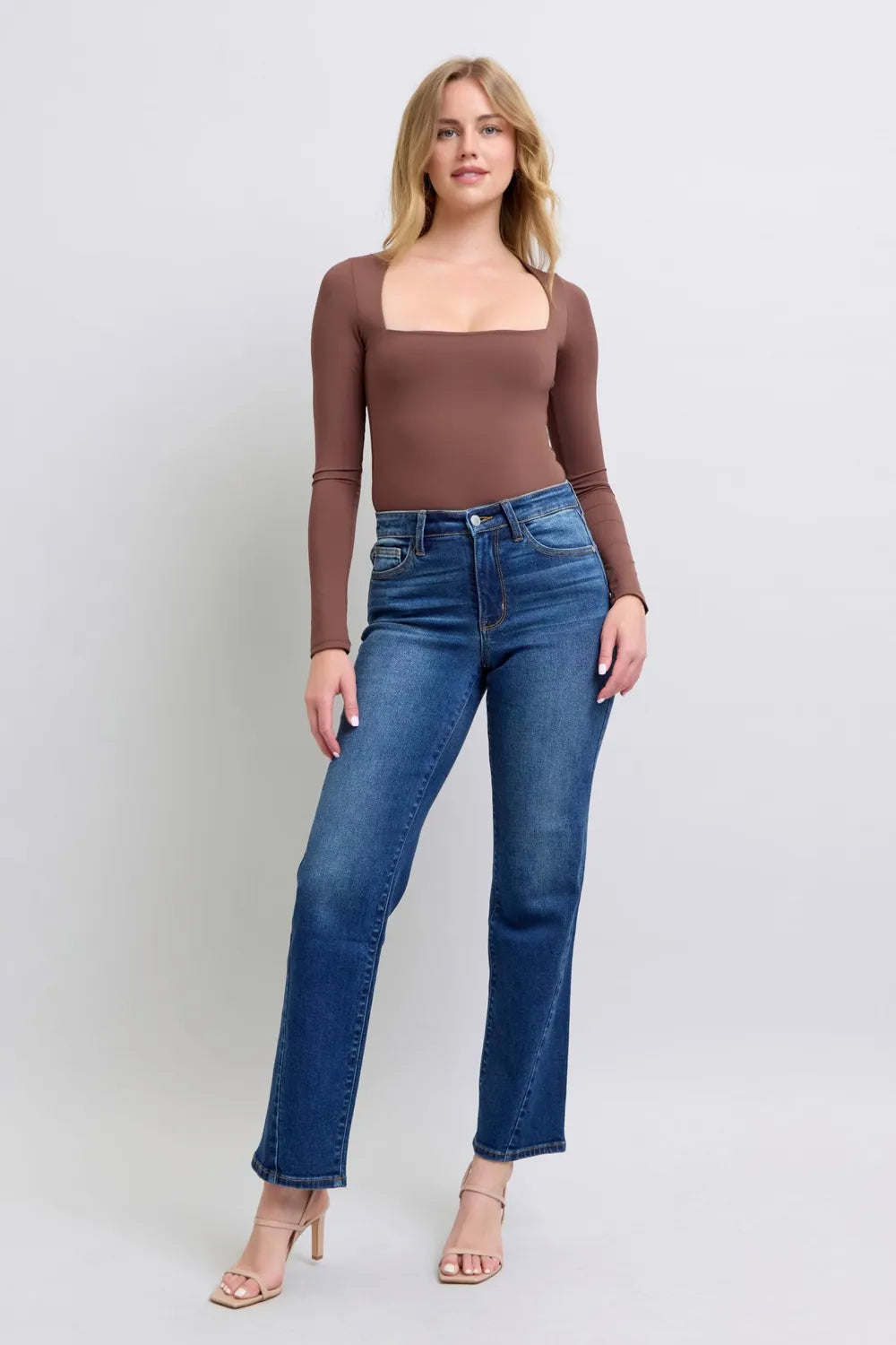 Judy Blue Full Size Side Seam Detail Straight Jeans with Pockets - Lilixa.store