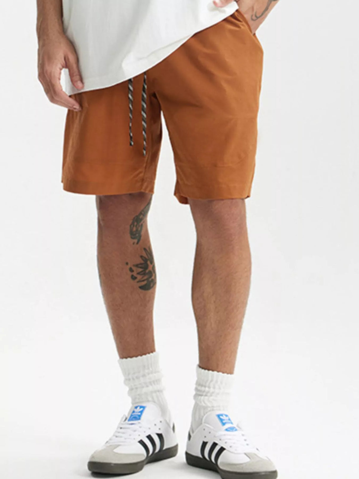 Men's Lightweight Drawstring Shorts in Terracotta