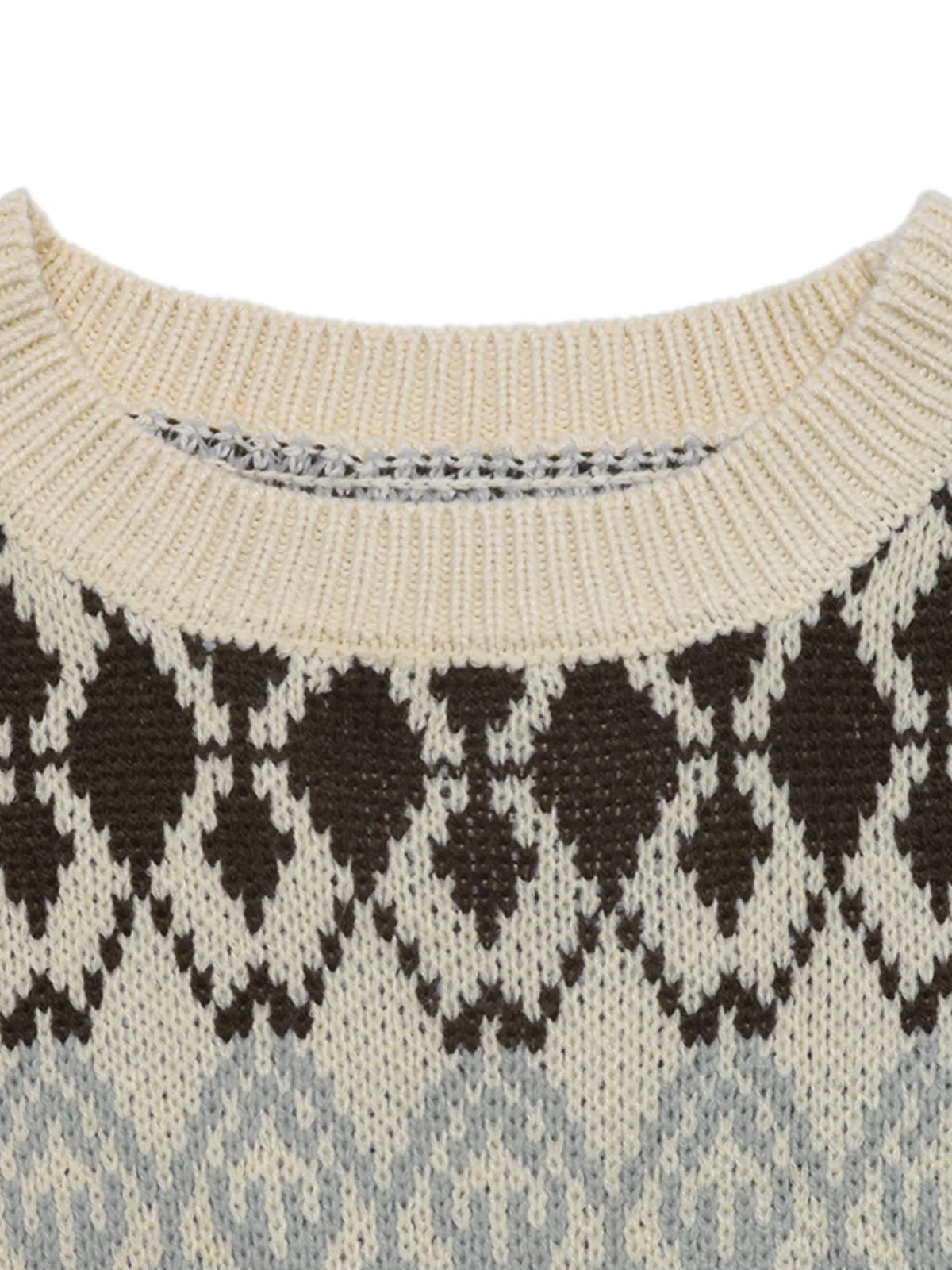 Fair Isle Pattern Crew Neck Sweater