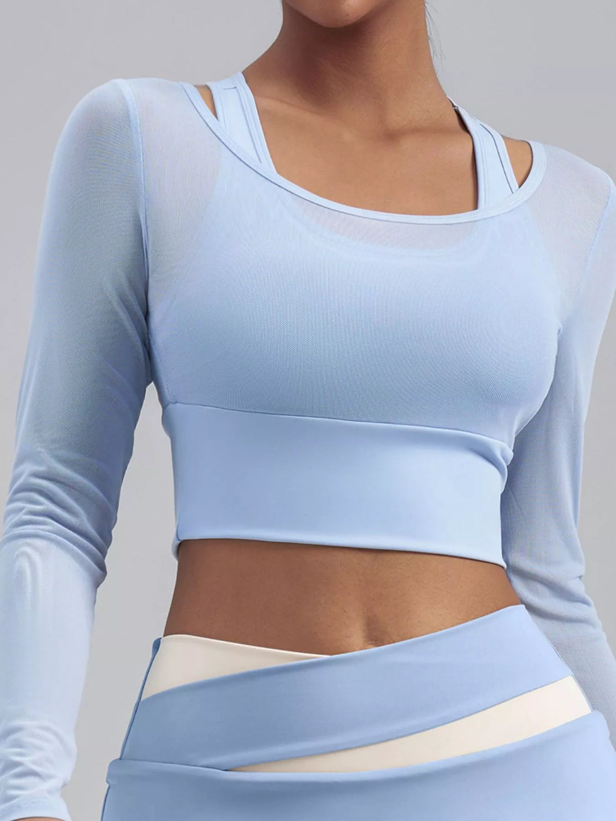 Long Sleeve Active T-Shirt with Built-in Bra