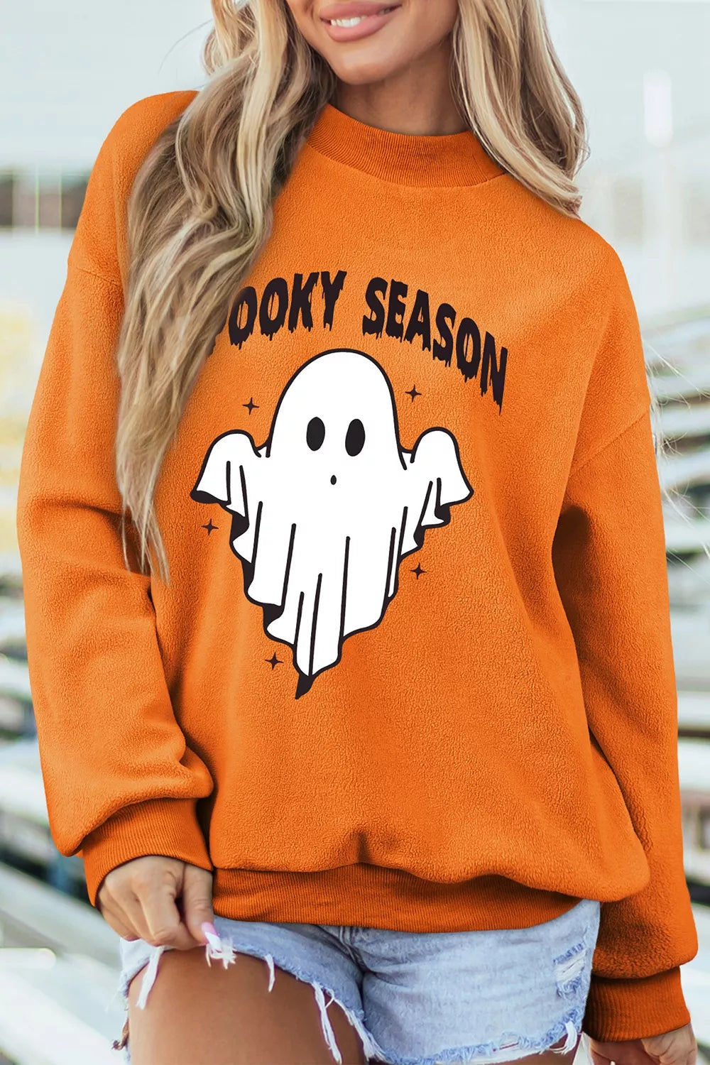 Spooky Season Mock Neck Reversible Halloween Sweatshirt - Lilixa.store