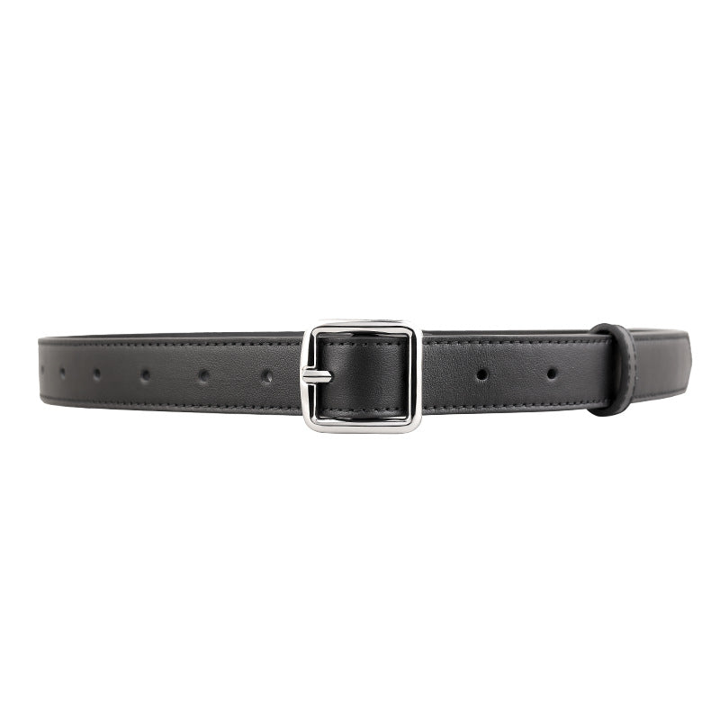 Leather Belt with Silver Buckle - Lilixa.store