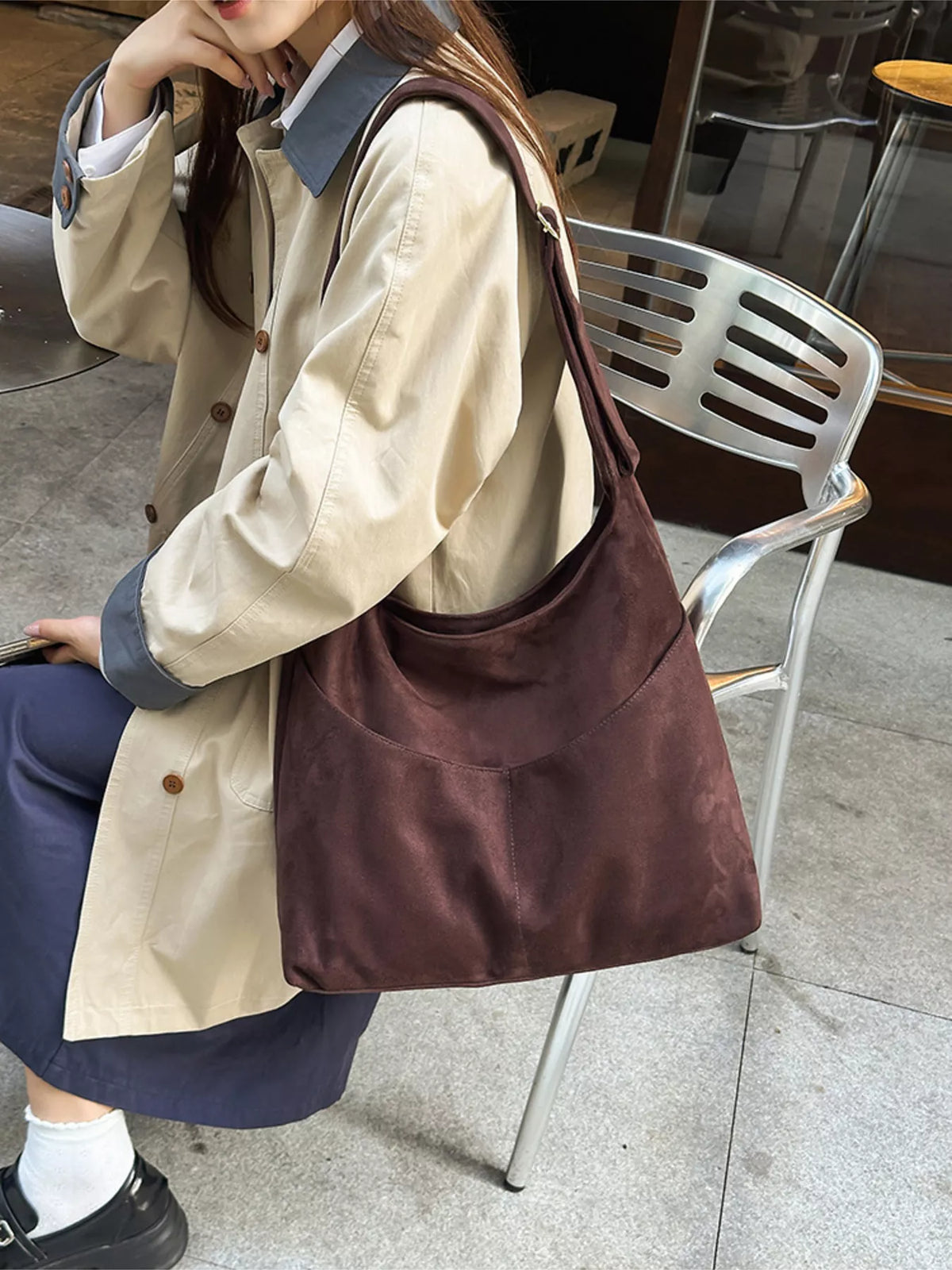 Solid Color Shoulder Bag - Lilixa.store