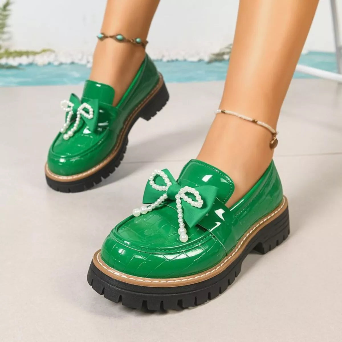 Round Toe Platform Loaferss - Lilixa.store