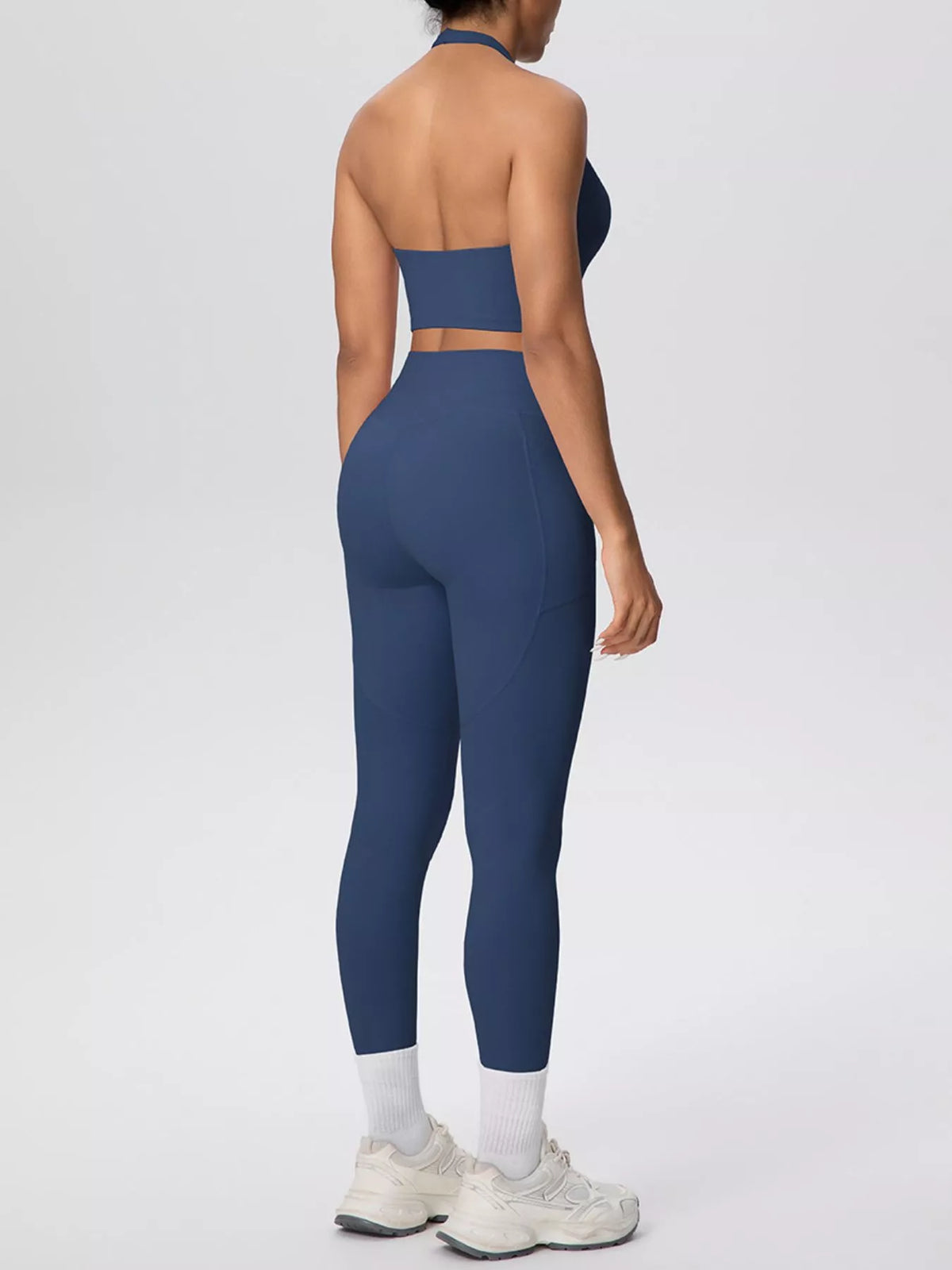 Halter Neck Crop Top and High-Waisted Leggings Active Set, view 13