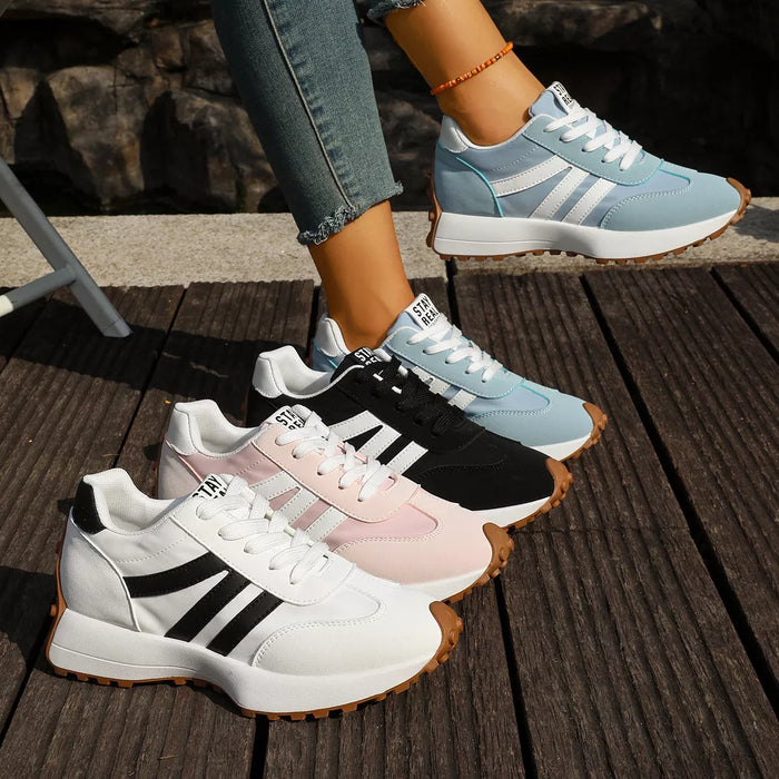 Round Toe Lace Up Sneakers - Lilixa.store