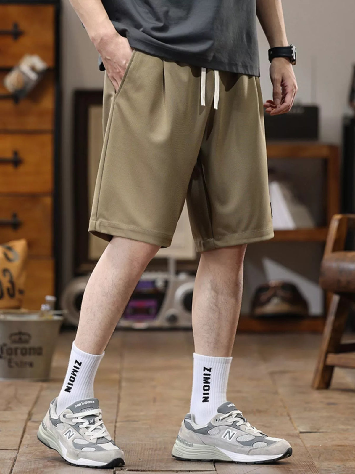 Men's Plus Size Casual Loose-Fit Drawstring Shorts, view 7