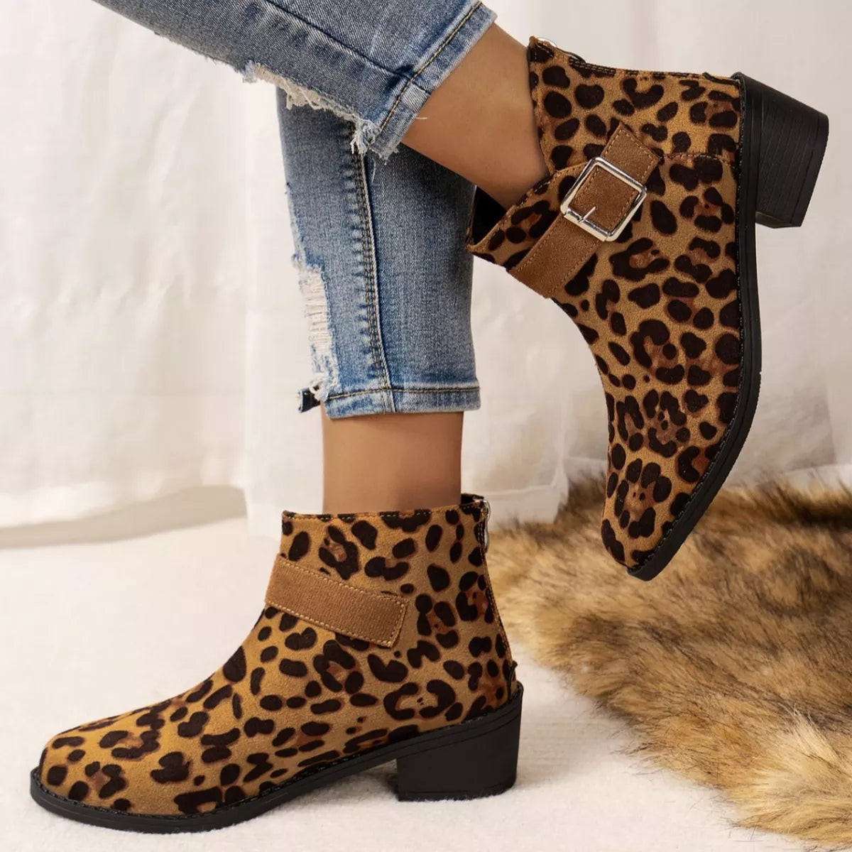 Point Toe Block Heels Boots - Lilixa.store