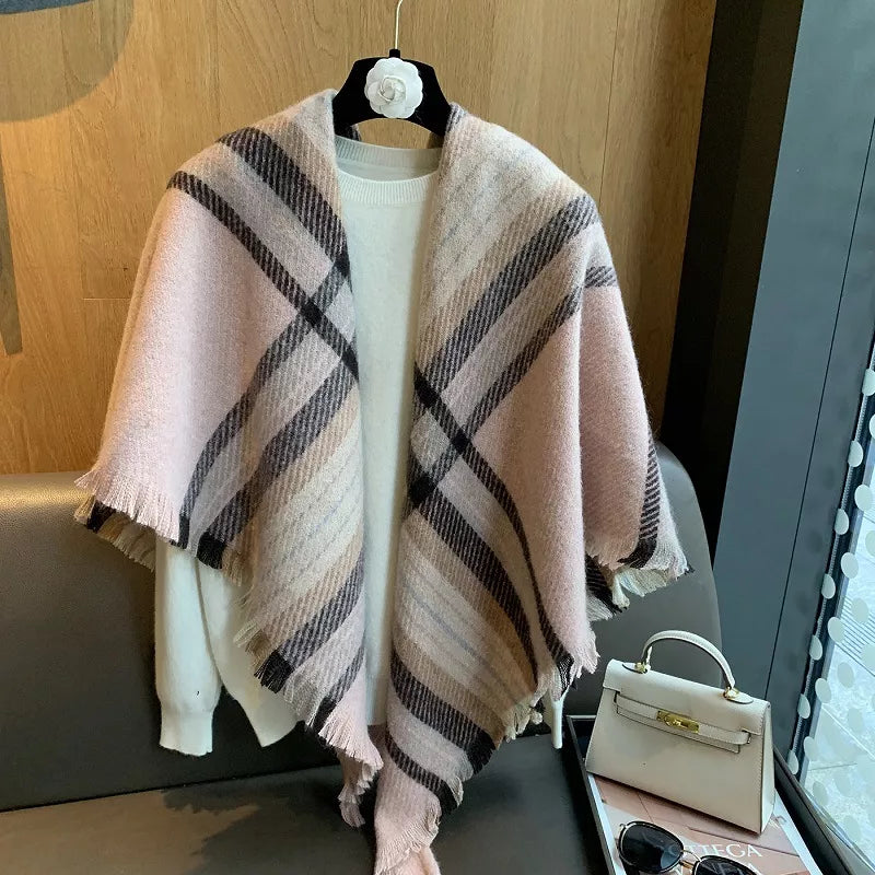 Raw Hem Plaid Scarf - Lilixa.store