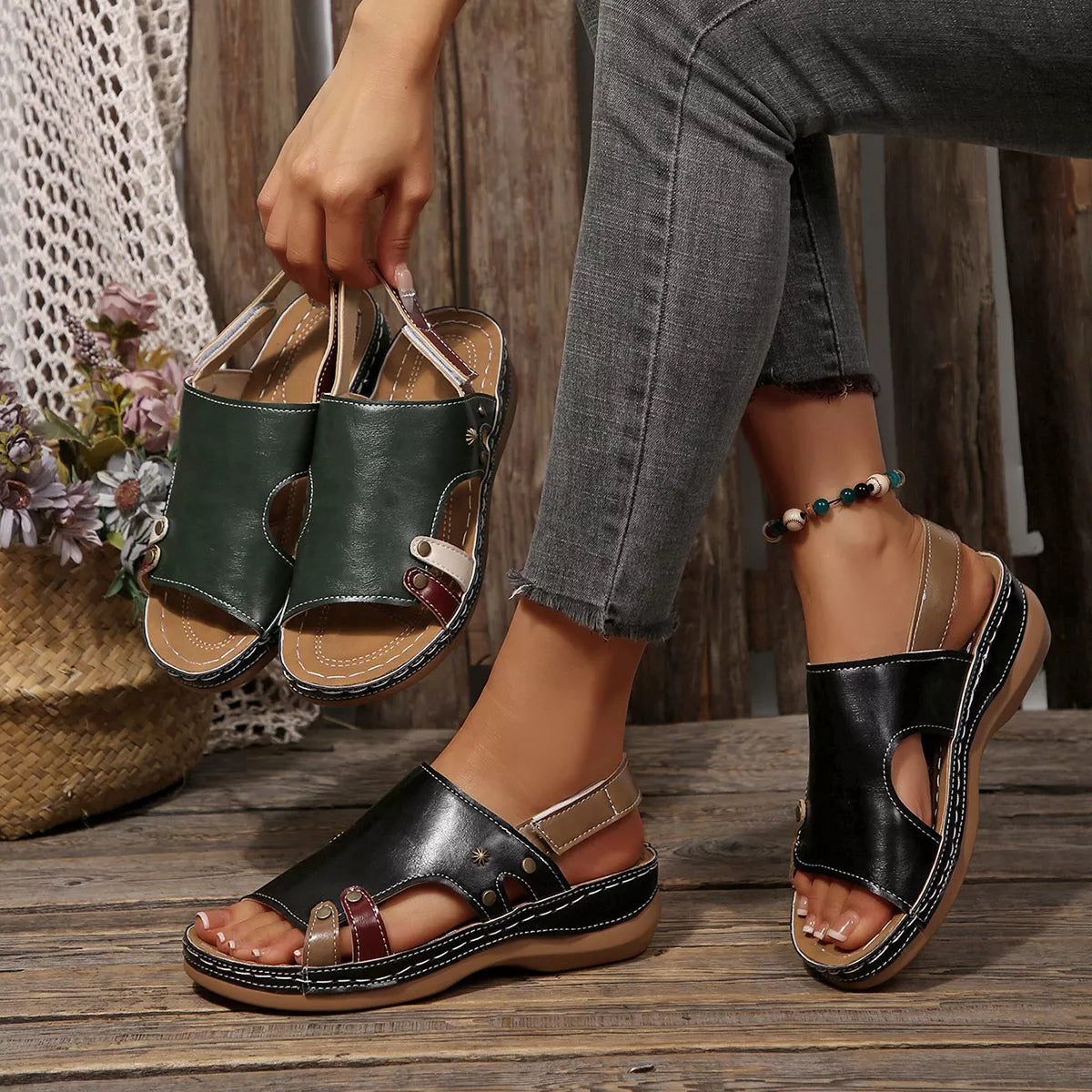 Open Toe Flats Sandals - Lilixa.store