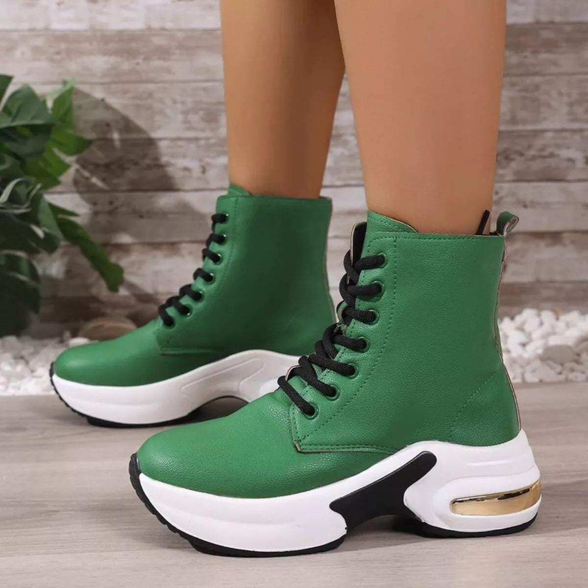 Lace Up Platform Ankle Boots, view 6
