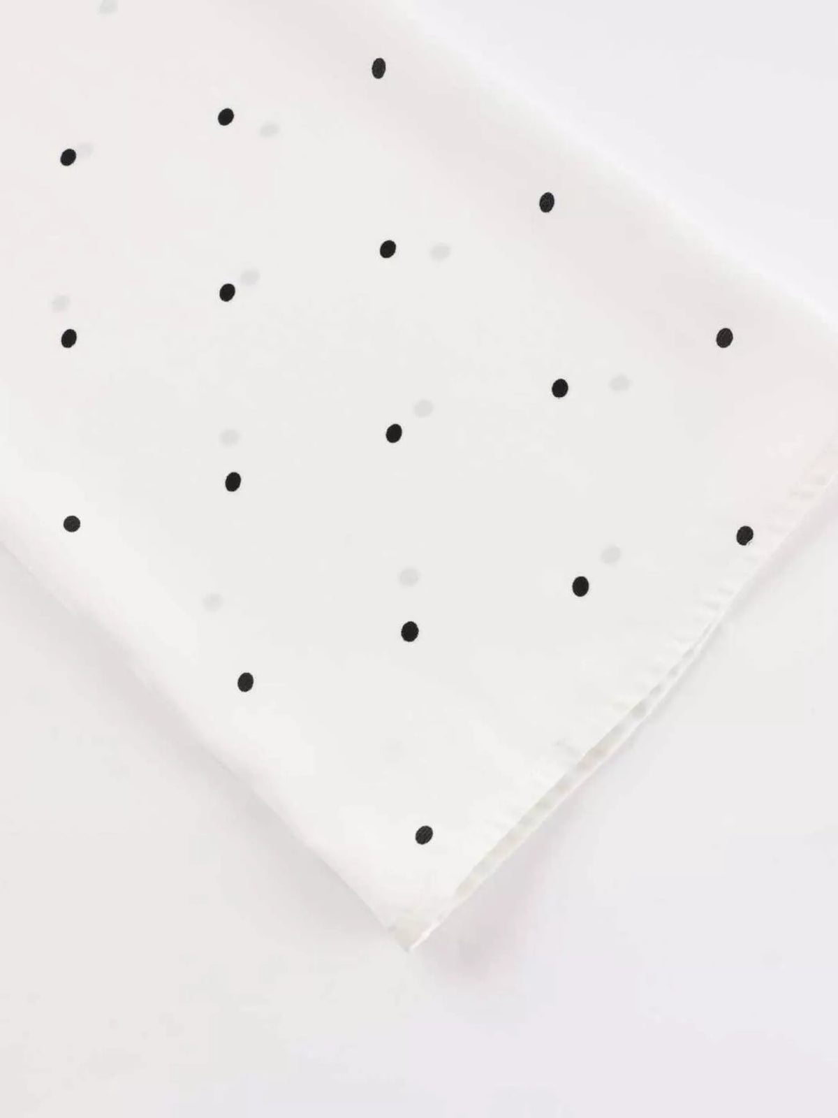 Polka Dot Silk Blouse with Scarf Neck Tie in White, view 13