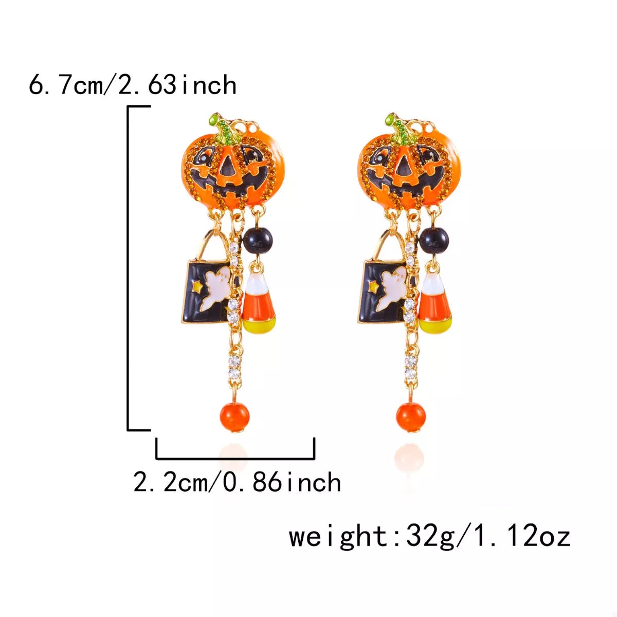 Halloween Pumpkin Drop Earrings - Lilixa.store