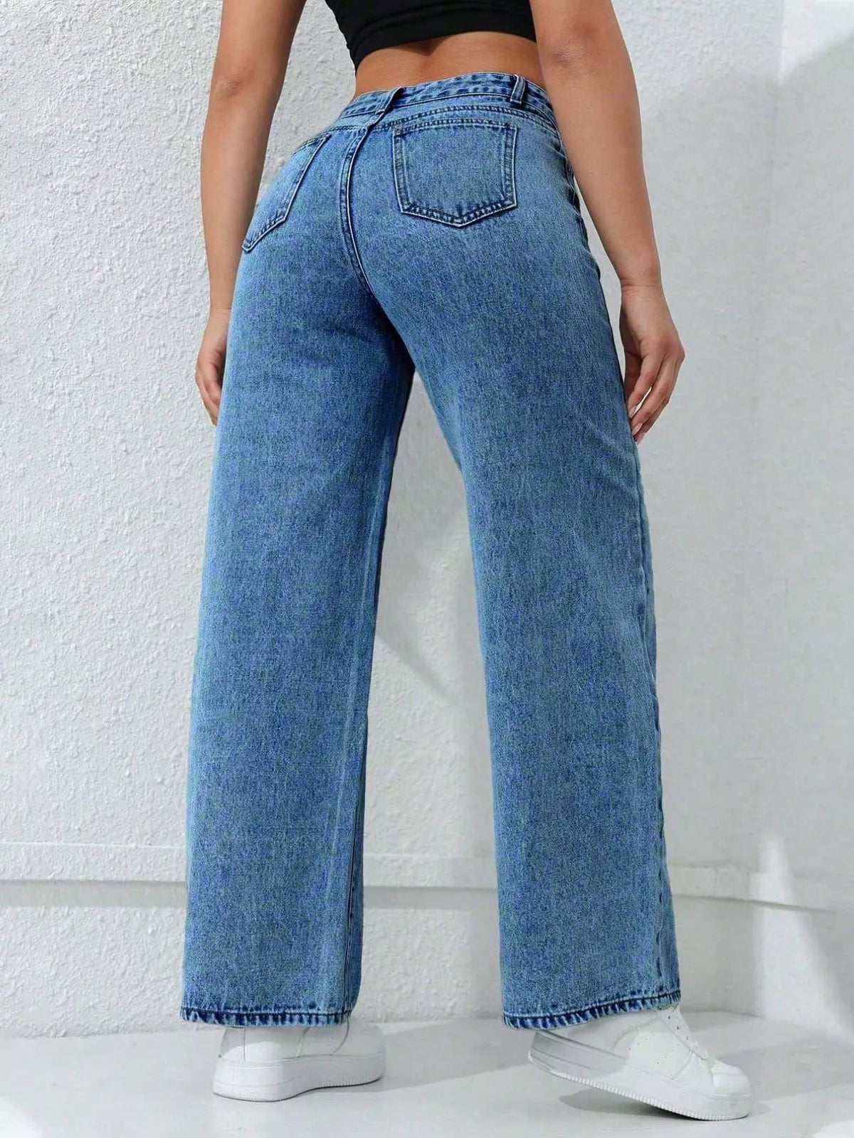 High-Waisted Wide-Leg Jeans