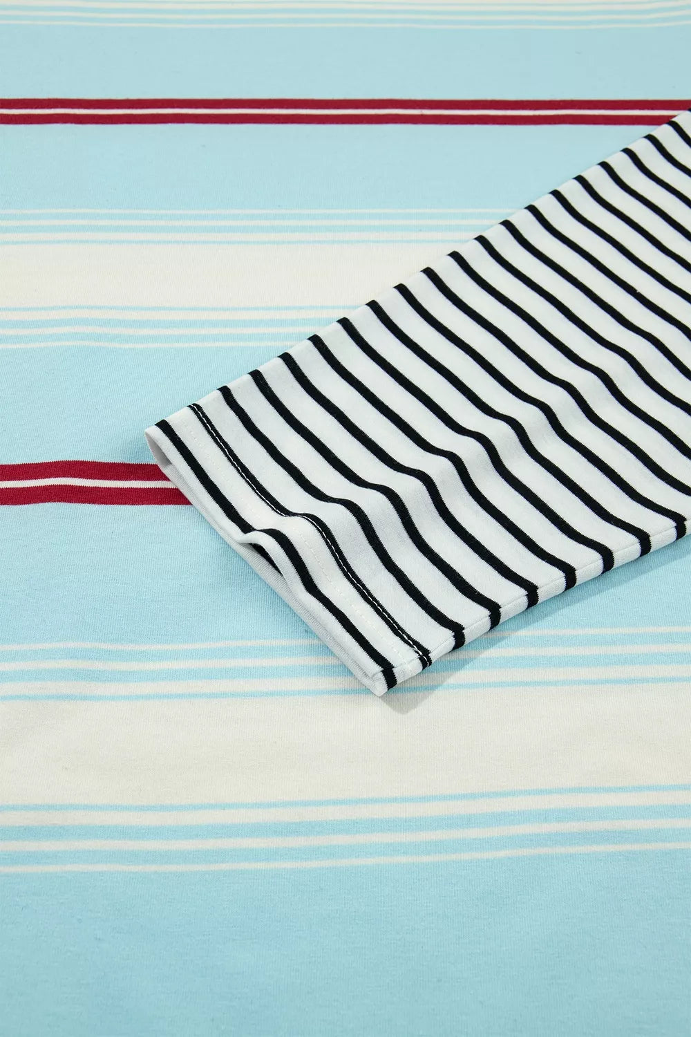 Stripe Casual Striped Patchwork Long Sleeve Loose Pullover Top