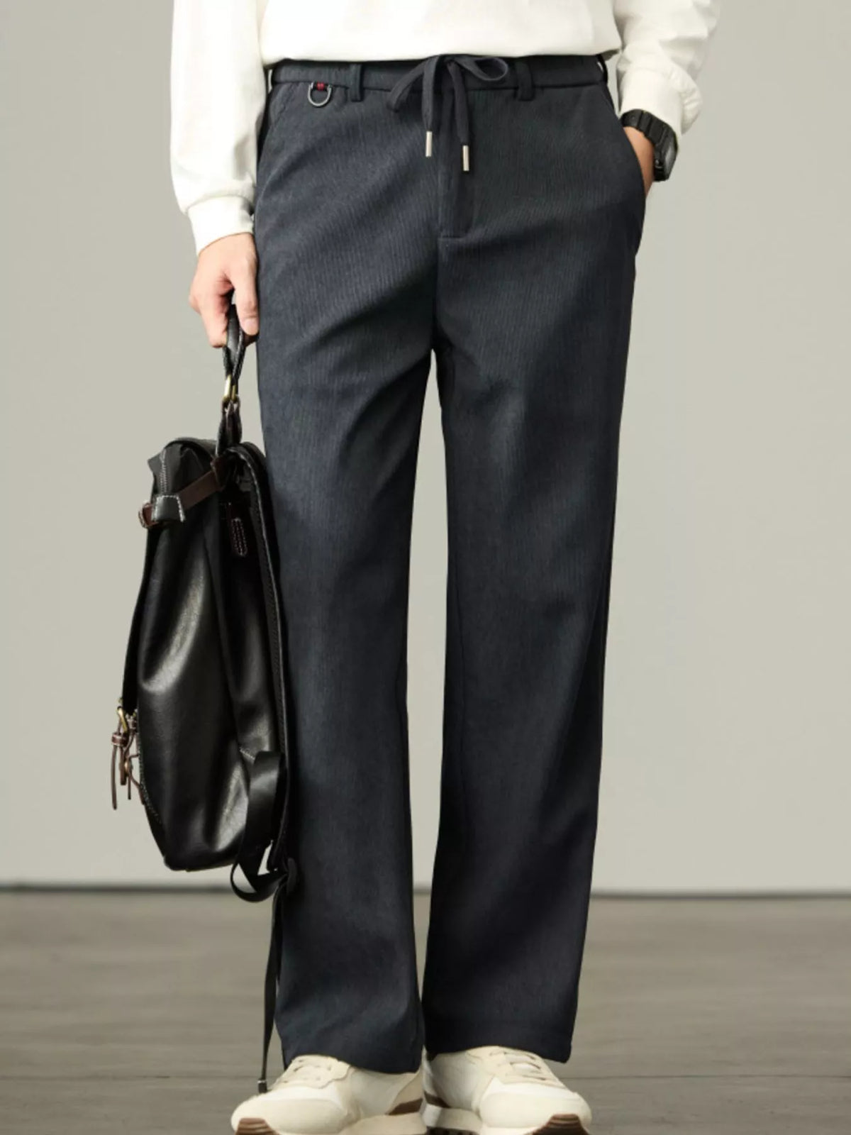 Men's Plus Size Straight-Leg Drawstring Pants, view 4
