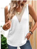 Lace Detail V-Neck Tank - Lilixa.store